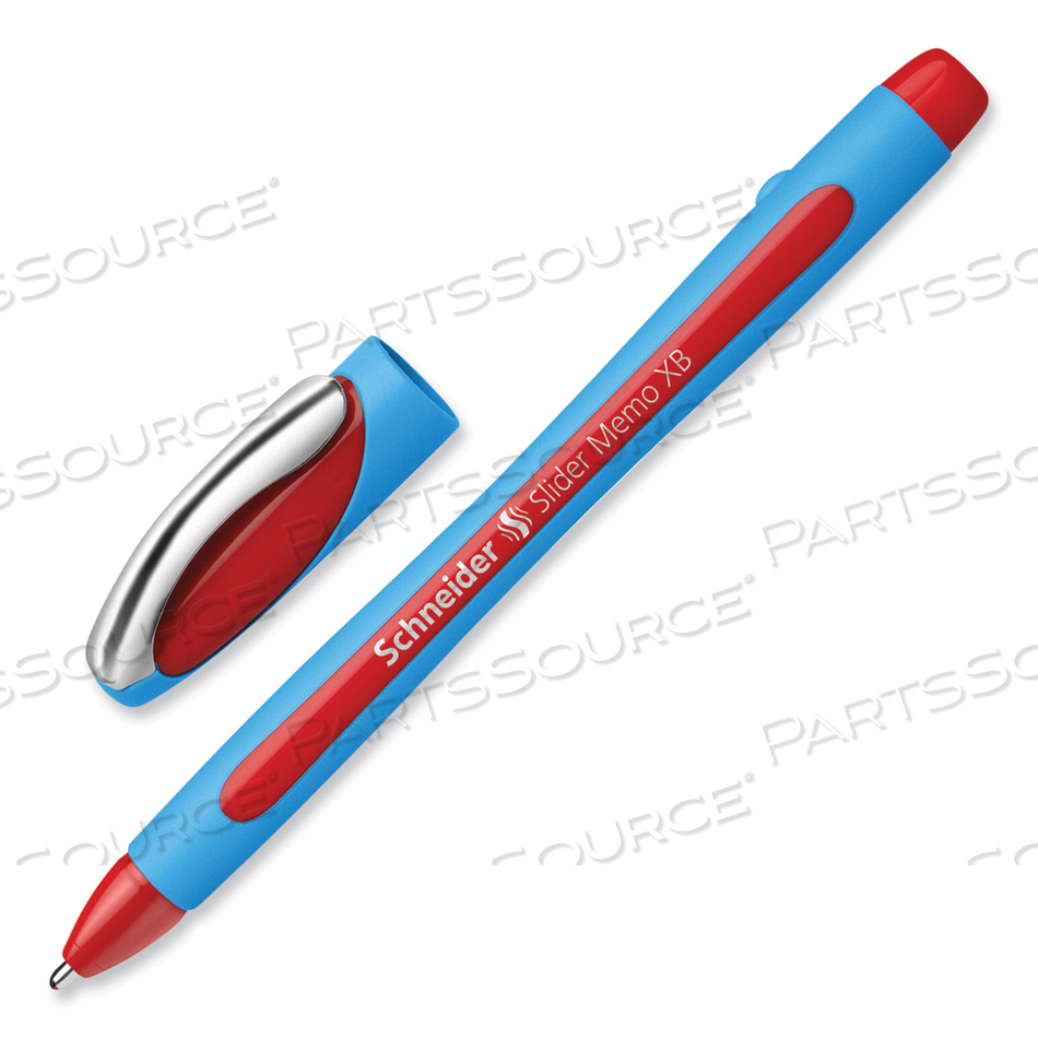 SLIDER MEMO XB BALLPOINT PEN, STICK, EXTRA-BOLD 1.4 MM, RED INK, RED/LIGHT BLUE BARREL by Schneider SLIDER MEMO XB BALLPOINT PEN, STICK, EXTRA-BOLD 1.4 MM, RED INK, RED/LIGHT BLUE BARREL by Schneider