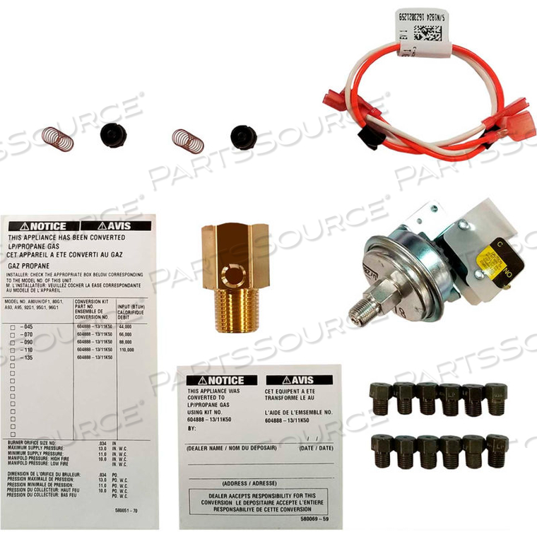 ROYALTON PROPANE CONVERSION KIT FOR 2-STAGE GAS FURNACES 