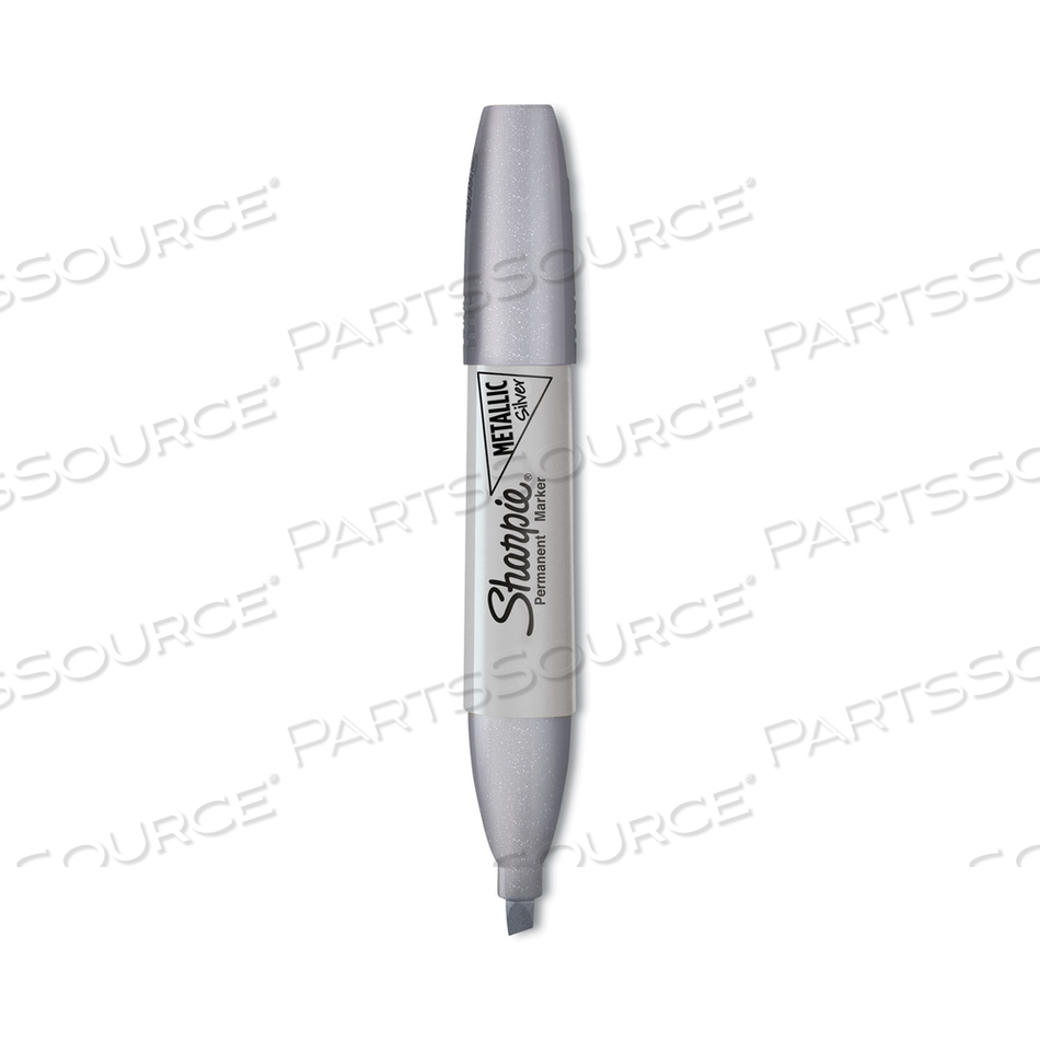 METALLIC CHISEL TIP PERMANENT MARKER, MEDIUM CHISEL TIP, SILVER, DOZEN 
