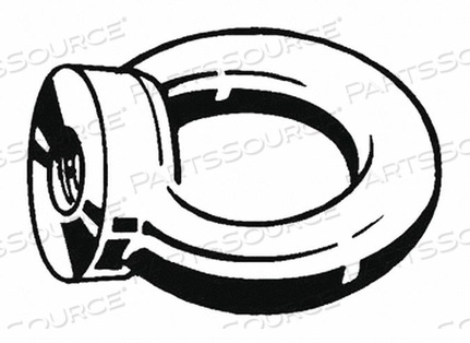 LIFTING EYE BOLT, M42-4.50 THREAD, STEEL, BLACK OXIDE, 80 MM EYE IN DIA, 144 MM EYE OUT DIA by Fabory