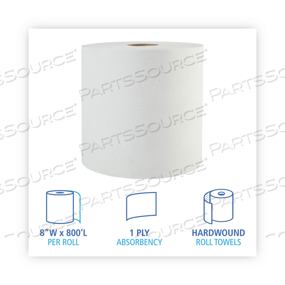 BOARDWALK GREEN UNIVERSAL ROLL TOWELS, 1-PLY, 8" X 800 FT, NATURAL WHITE/CARTON by Boardwalk