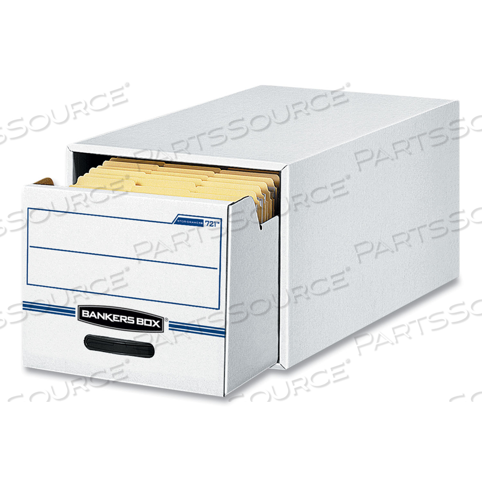 STOR/DRAWER BASIC SPACE-SAVINGS STORAGE DRAWERS, LEGAL FILES, 16.75" X 19.5" X 11.5", WHITE/BLUE by Bankers Box