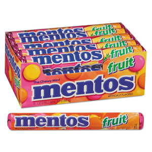 CHEWY MINTS, 1.32 OZ, MIXED FRUIT, 15 ROLLS/BOX by Mentos