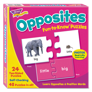 FUN TO KNOW PUZZLES, OPPOSITES, AGES 3 AND UP, 24 PUZZLES by Trend