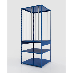 36"W X 36"D X 86"H, 18 GAUGE, 3 SHELF CORRUGATE RACK, 100 LB. SHELF CAPACITY - BLUE by Stackbin Corporation