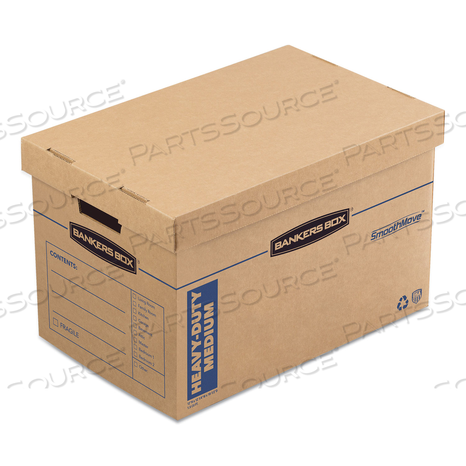 SMOOTHMOVE KITCHEN MOVING KIT WITH DIVIDERS + FOAM, HALF SLOTTED CONTAINER (HSC), MEDIUM, 12.25" X 18.5" X 12", BROWN/BLUE by Bankers Box SMOOTHMOVE KITCHEN MOVING KIT WITH DIVIDERS + FOAM, HALF SLOTTED CONTAINER (HSC), MEDIUM, 12.25" X 18.5" X 12", BROWN/BLUE by Bankers Box