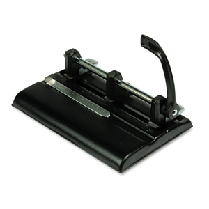 40-SHEET HIGH-CAPACITY LEVER ACTION ADJUSTABLE TWO- TO SEVEN-HOLE PUNCH, 9/32" HOLES, BLACK by Master Products