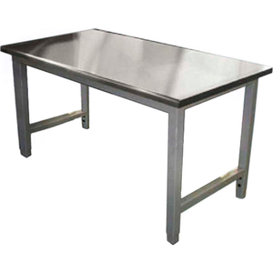 WSI ADJUSTABLE WORK BENCH, STAINLESS STEEL, 72"W X 30"D, SS TOP, BLUE EPOXY by Workstation Industries, Inc.