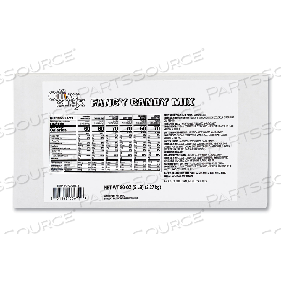 CANDY ASSORTMENTS, FANCY CANDY MIX, 5 LB CARTON by Office Snax