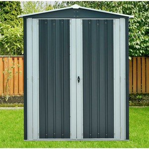 HANOVER GALVANIZED STEEL SHED, 35"L X 60-1/5"W X 70"H, DARK GRAY/WHITE by Almo