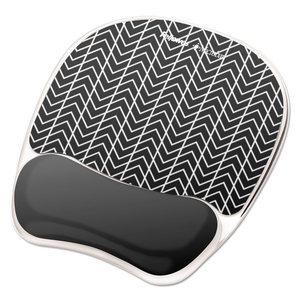 PHOTO GEL MOUSE PAD WITH WRIST REST WITH MICROBAN PROTECTION, 7.87 X 9.25, CHEVRON DESIGN by Fellowes