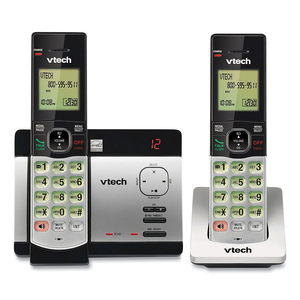 CS5129-2 TWO-HANDSET CORDLESS TELEPHONE SYSTEM, DECT 6.0, SILVER/BLACK by Vtech