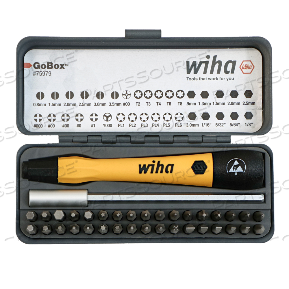 36 PIECE ESD SAFE GO BOX MICROBITS SET by Wiha Tools 36 PIECE ESD SAFE GO BOX MICROBITS SET by Wiha Tools