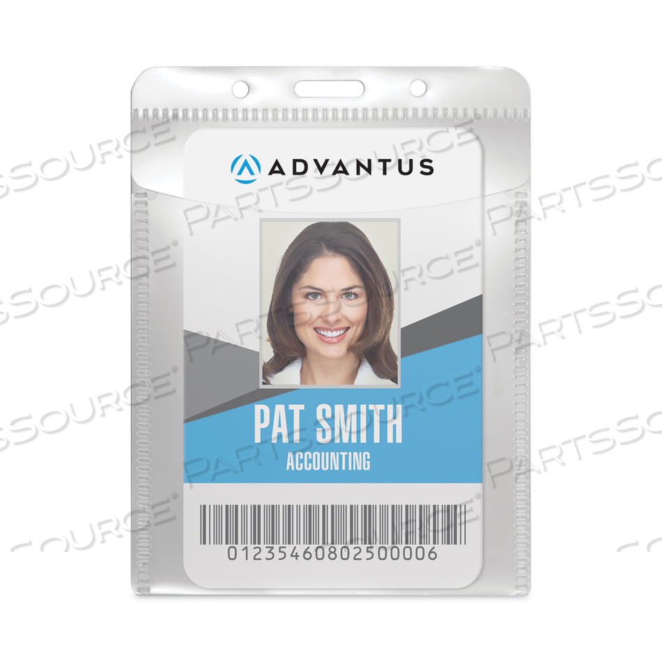 PVC-FREE BADGE HOLDERS, VERTICAL, CLEAR 3.5" X 5.13" HOLDER, 3.13" X 4.13" INSERT by Advantus