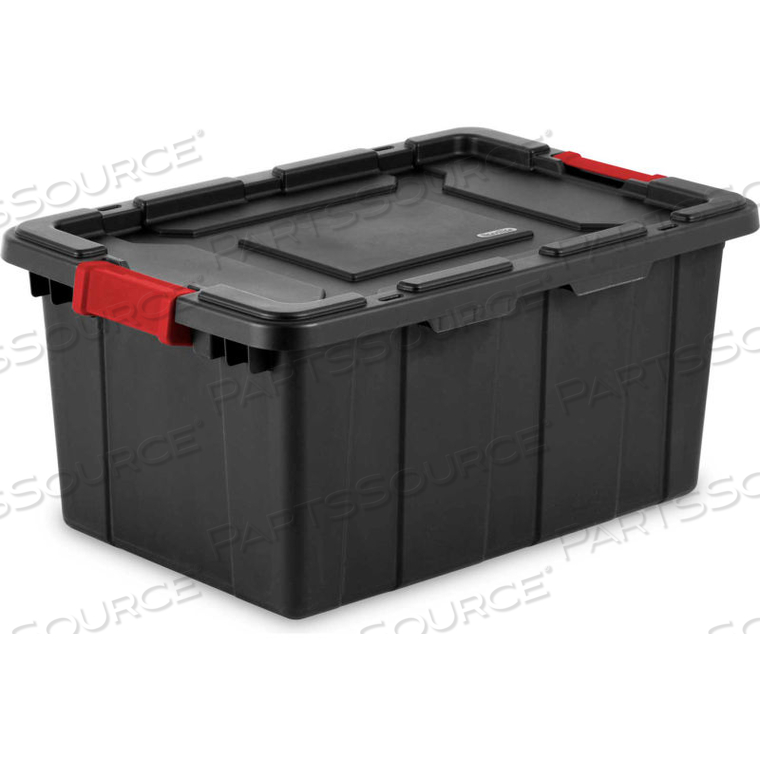 INDUSTRIAL TOTE - BLACK/RACER RED 15 GAL. 25-3/4"L X 17-1/4"W X 11-7/8"H by Sterilite INDUSTRIAL TOTE - BLACK/RACER RED 15 GAL. 25-3/4"L X 17-1/4"W X 11-7/8"H by Sterilite