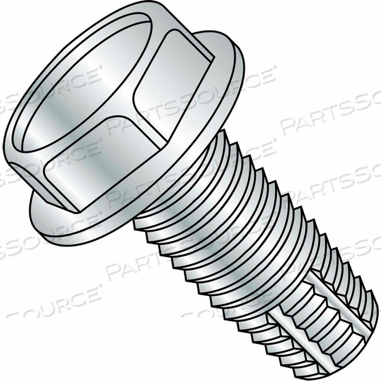 3/8-16X4 UNSLOTTED INDENTED HEX WASHER THREAD CUTTING SCREW TYPE F FULL THRD ZINC, PKG OF 200 by Kanebridge Corporation