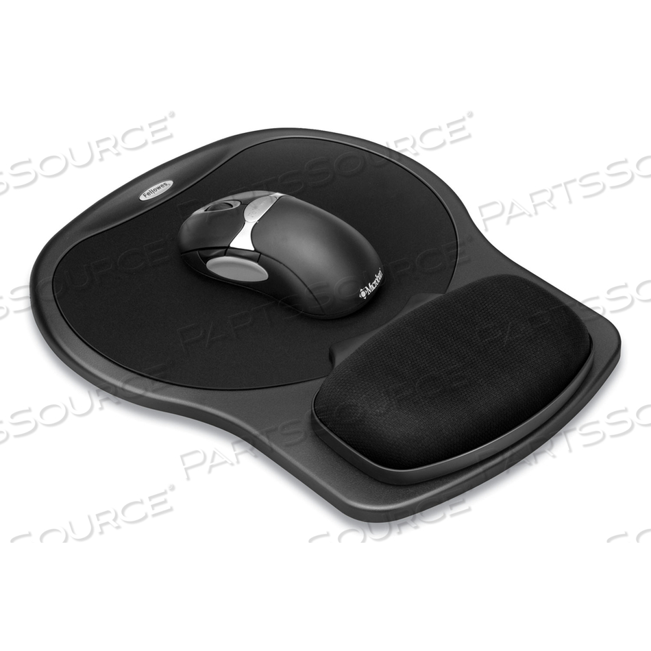 EASY GLIDE GEL MOUSE PAD WITH WRIST REST, 10 X 12, BLACK by Fellowes