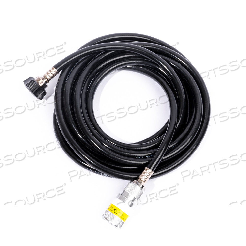 NITROGEN HOSE, 15 FEET, DISS 1120 FEMALE HANDTIGHT X SCHRADER QC AIR COUPLER by WT Farley Inc