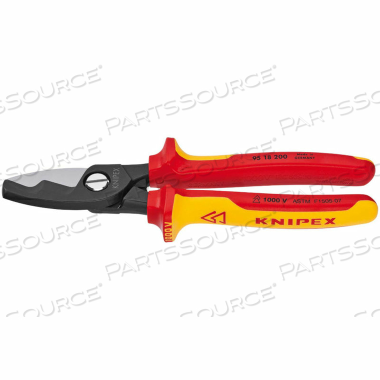INSULATED CABLE SHEARS 1,000V 8" OAL by Knipex