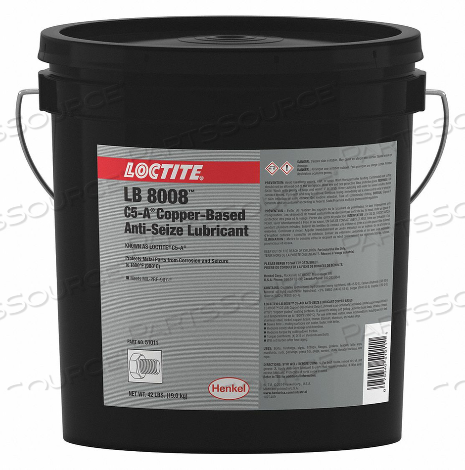 ANTI-SEIZE 42 LB PAIL COPPER COLOR PASTE by Loctite Brand