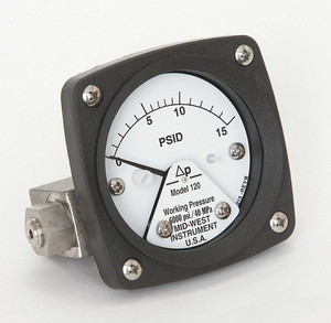 PRESSURE GAUGE 0 TO 15 PSI by Mid-West Instrument