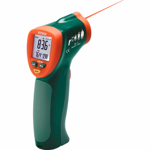 WIDE RANGE MINI IR THERMOMETER, 1 DATA MEMORY RECALL COUNT, 0.64LBS. by Extech Instruments