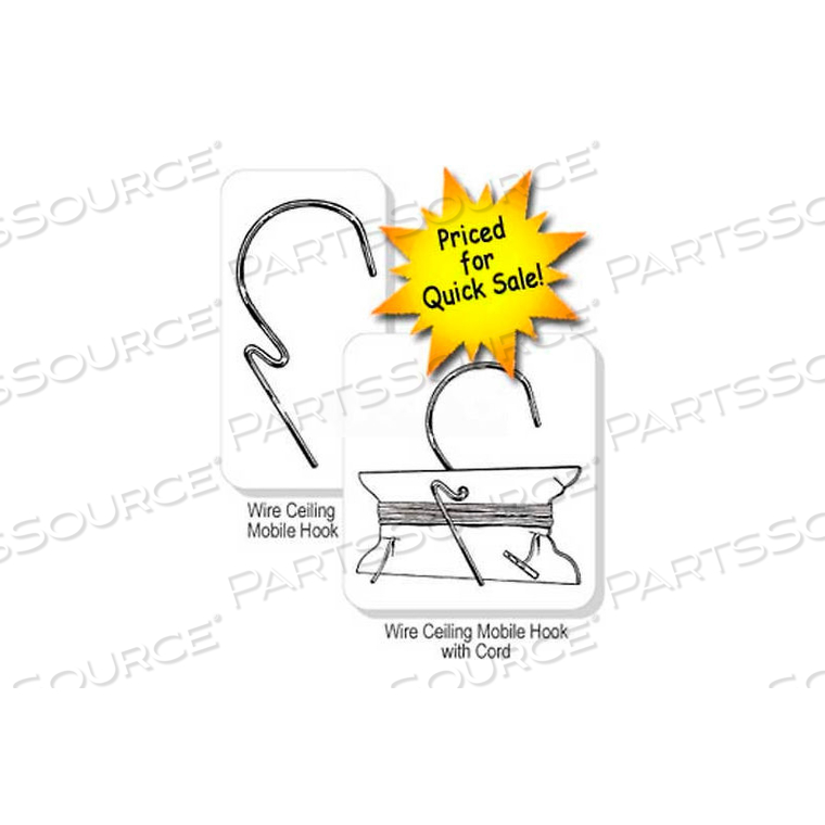 WIRE CEILING MOBILE HOOK, HOOK WITH CORD 