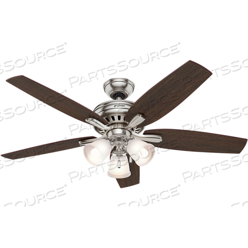 52" NEWSOME CEILING FAN WITH LIGHT - BRUSHED NICKEL by Hunter Fan Co. / Casablanca Fand Co.