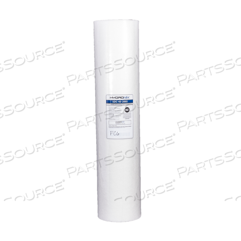 5 MICRON, 4.5" X 20" SEDIMENT DEPTH CARTRIDGE PRE-FILTER (6/CASE) by Hydronix