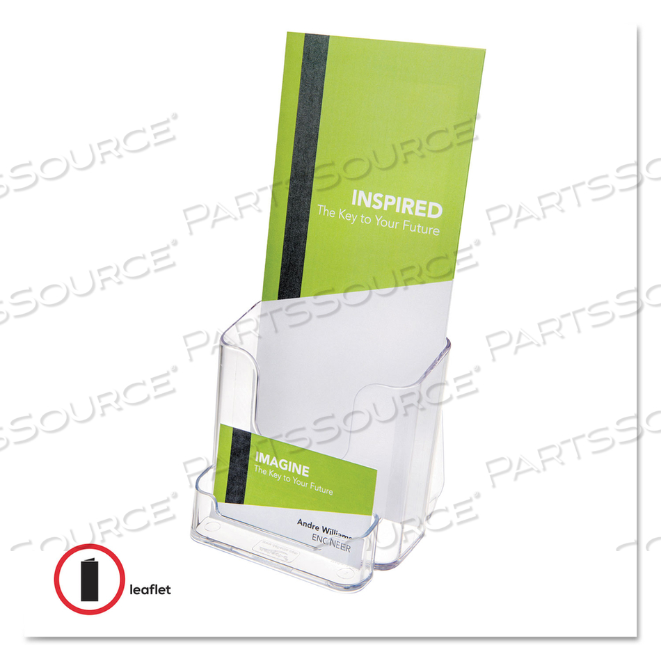 DOCUHOLDER FOR COUNTERTOP/WALL-MOUNT W/CARD HOLDER, 4.38W X 4.25D X 7.75H, CLEAR by Deflecto DOCUHOLDER FOR COUNTERTOP/WALL-MOUNT W/CARD HOLDER, 4.38W X 4.25D X 7.75H, CLEAR by Deflecto