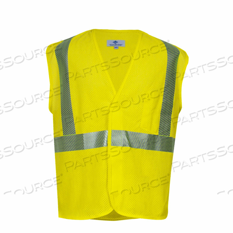 FLAME RESISTANT STANDARD HI-VIS MESH SAFETY VEST, ANSI CLASS 2, TYPE R, 2XL, YELLOW 