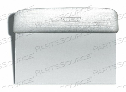 DOUGH CUTTER/SCRAPER, HIGH CARBON STEEL, WHITE HANDLE, 6"L X 3"W by Dexter Russell