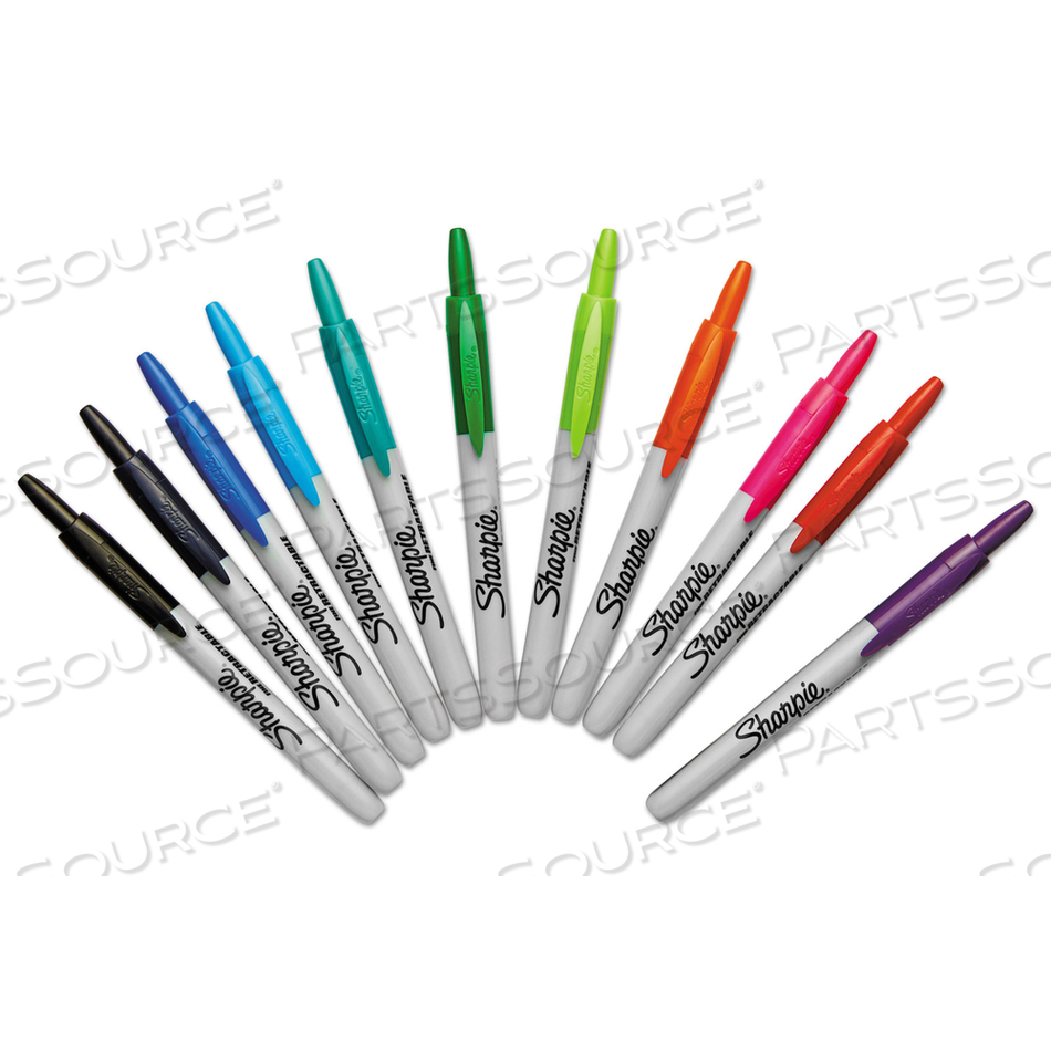 RETRACTABLE PERMANENT MARKER, FINE BULLET TIP, ASSORTED COLORS by Sharpie
