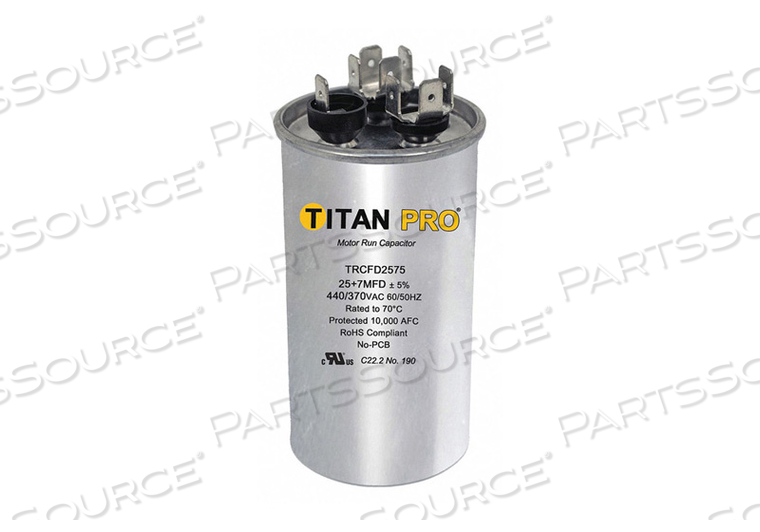 MOTOR DUAL RUN CAP 25/7.5 MFD 370-440V by Titan Pro