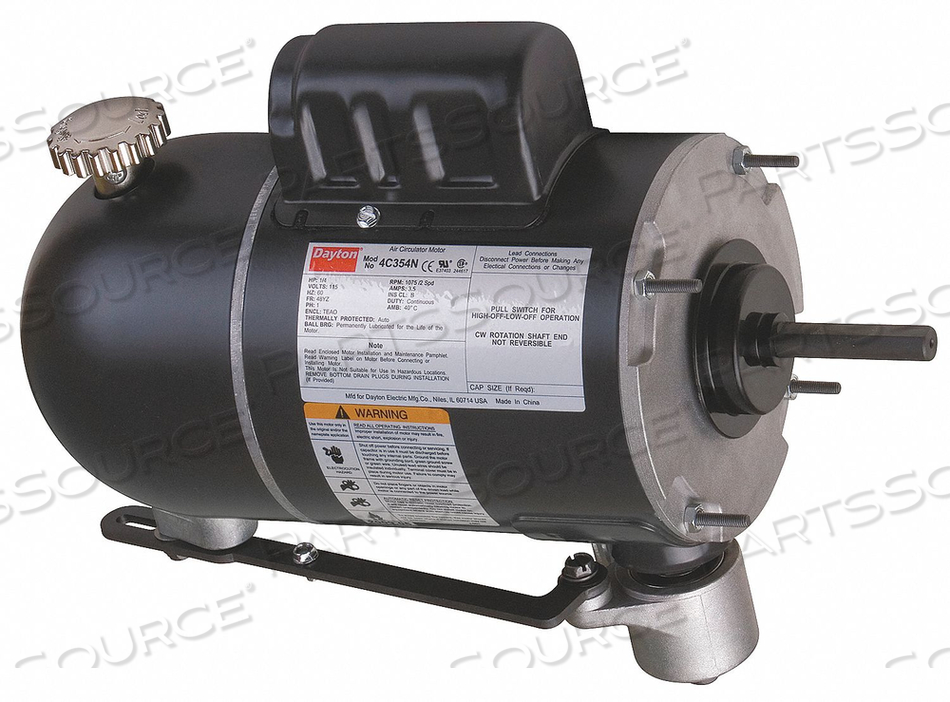 OSCILLATING FAN MOTOR, SINGLE PHASE, MOTOR DESIGN PERMANENT SPLIT CAPACITOR, 1/4 HP, NAMEPLATE RPM 1,075/875, NO. OF SPEEDS 2, VOLTAGE 115V by DAYTON ELECTRIC MANUFACTURING CO OSCILLATING FAN MOTOR, SINGLE PHASE, MOTOR DESIGN PERMANENT SPLIT CAPACITOR, 1/4 HP, NAMEPLATE RPM 1,075/875, NO. OF SPEEDS 2, VOLTAGE 115V by DAYTON ELECTRIC MANUFACTURING CO