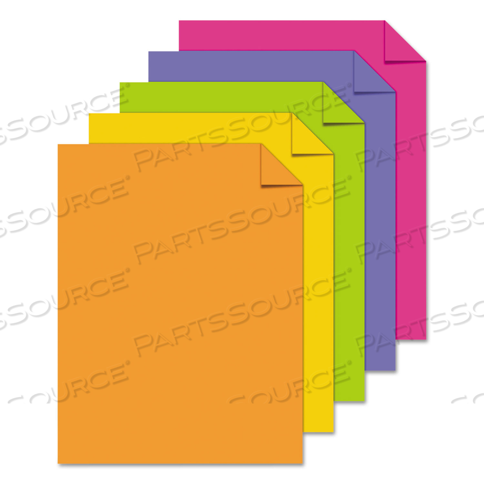 COLOR PAPER - "HAPPY" ASSORTMENT, 24 LB BOND WEIGHT, 8.5 X 11, ASSORTED HAPPY COLORS by Astrobrights COLOR PAPER - "HAPPY" ASSORTMENT, 24 LB BOND WEIGHT, 8.5 X 11, ASSORTED HAPPY COLORS by Astrobrights