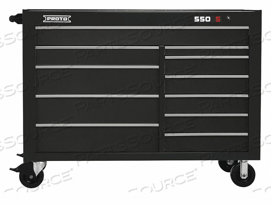 J4806 ROLLING CABINET BLACK 43 H 11 DRAWERS 