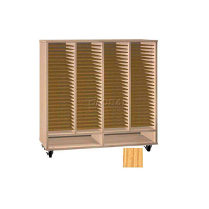 FS SERIES - 100 OPEN FOLIO MUSIC STORAGE CABINET - OAK COLOR by Ironwood Manufacturing Inc