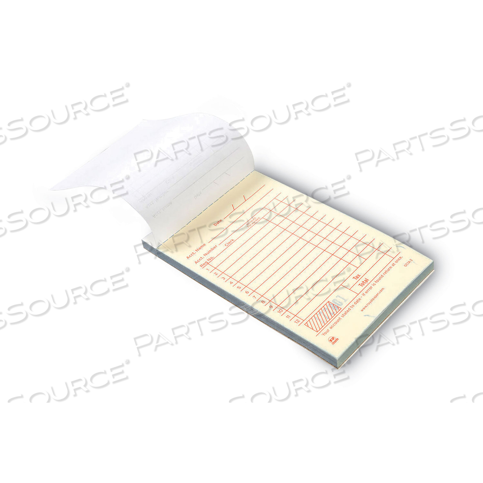 SALES RECEIPT BOOK, TWO-PART CARBONLESS, 3.5 X 5.63, 50 FORMS/BOOK, 100 BOOKS/CARTON 