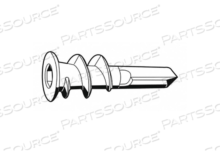 WALL ANCHOR, 1 5/8 IN OVERALL LG, PLASTIC, PLAIN, PLASTIC, PLAIN, SCREW by Fabory
