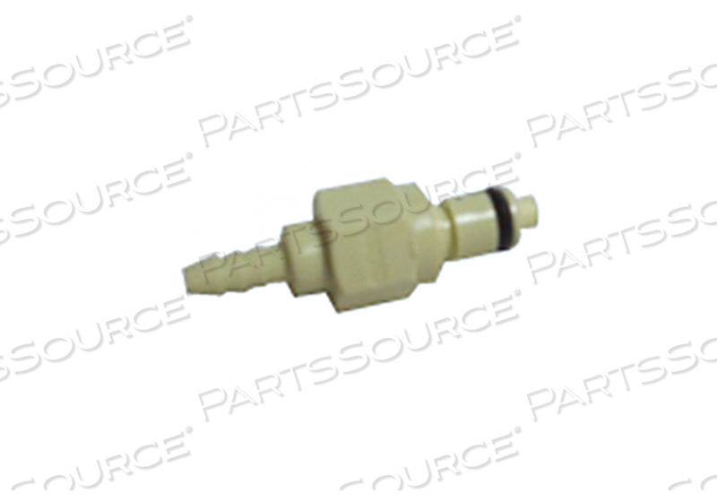 QUICK DISCONNECT VALVE COUPLING, BULKHEAD, IN-LINE, 1/8 IN, MALE HOSE BARB by Wassenburg Medical, Inc.