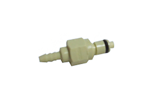 QUICK DISCONNECT VALVE COUPLING, BULKHEAD, IN-LINE, 1/8 IN, MALE HOSE BARB by Wassenburg Medical, Inc.