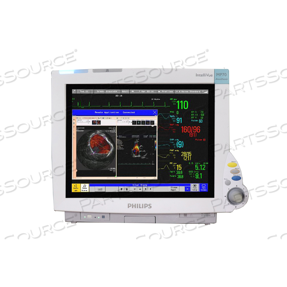 INTELLIVUE MP70 PATIENT MONITOR, 4 WAVES, SOFTWARE GENERAL / INTENSIVE CARE-B, BACKUP BATTERY OPTION 