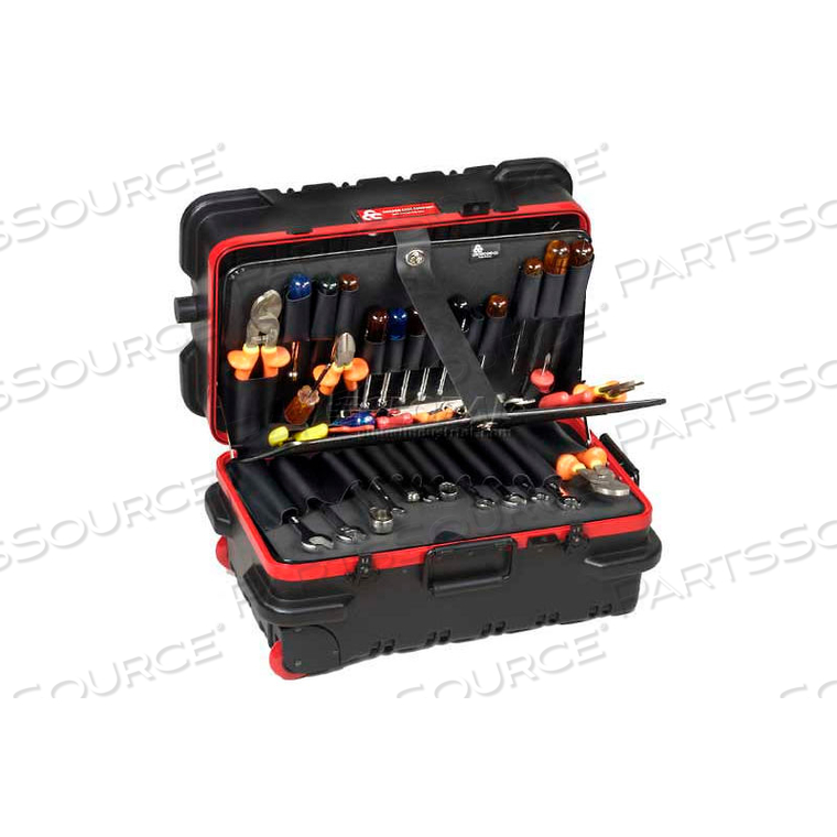 RMMSLCART, MILITARY-SLIMLINE TOOL CASE, 22-1/2"L X 13-1/2"W X 11"H, BLACK/RED 