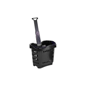 PLASTIC ROLLING SHOPPING BASKET 43 LITER BLACK by Versacart Systems, Inc. PLASTIC ROLLING SHOPPING BASKET 43 LITER BLACK by Versacart Systems, Inc.
