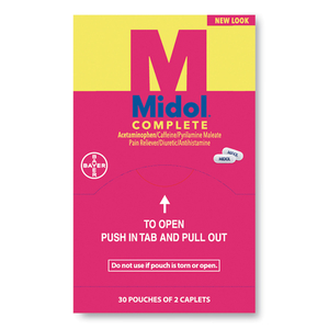 COMPLETE MENSTRUAL CAPLETS, TWO-PACK, 30 PACKS/BOX by Midol