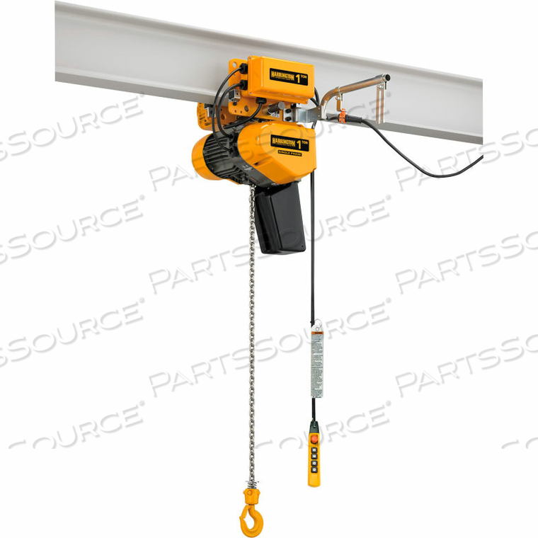 ELECTRIC HOIST, 250 LBS. CAP.,VFD CONTROL, 1PH, DUAL SPEED, 15' LIFT W/MOTORIZED TROLLEY by Harrington ELECTRIC HOIST, 250 LBS. CAP.,VFD CONTROL, 1PH, DUAL SPEED, 15' LIFT W/MOTORIZED TROLLEY by Harrington