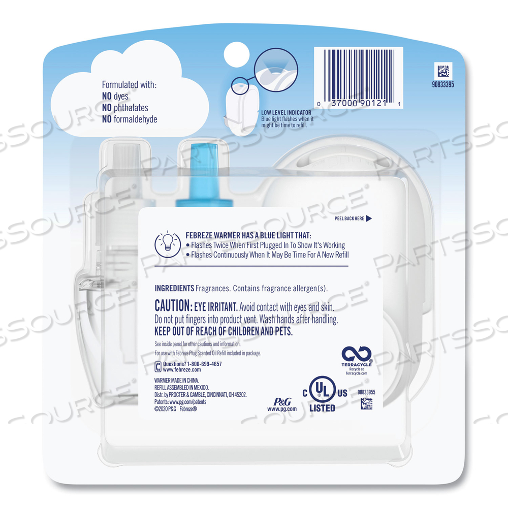 PLUG AIR FRESHENER WARMER START KIT, 6.54 X 2.99 X 5.98, CLEAR/WHITE by Febreze