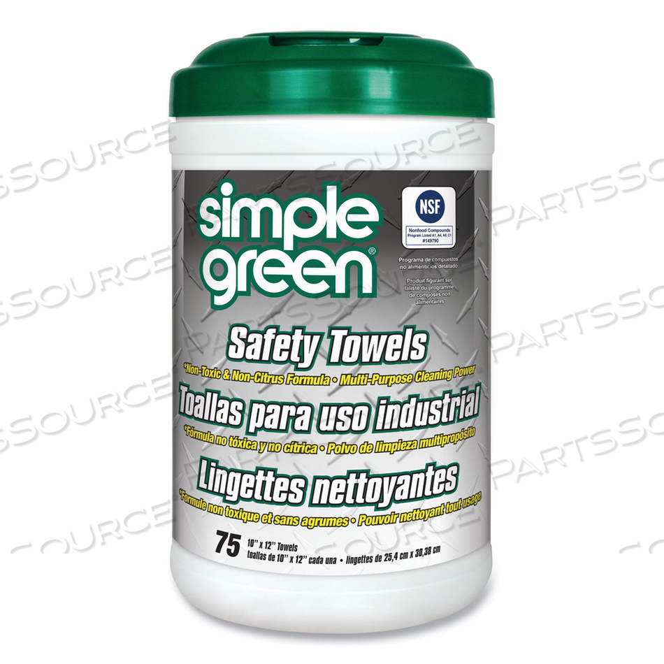 SAFETY TOWELS, 10 X 11.75, WHITE, UNSCENTED by Simple Green