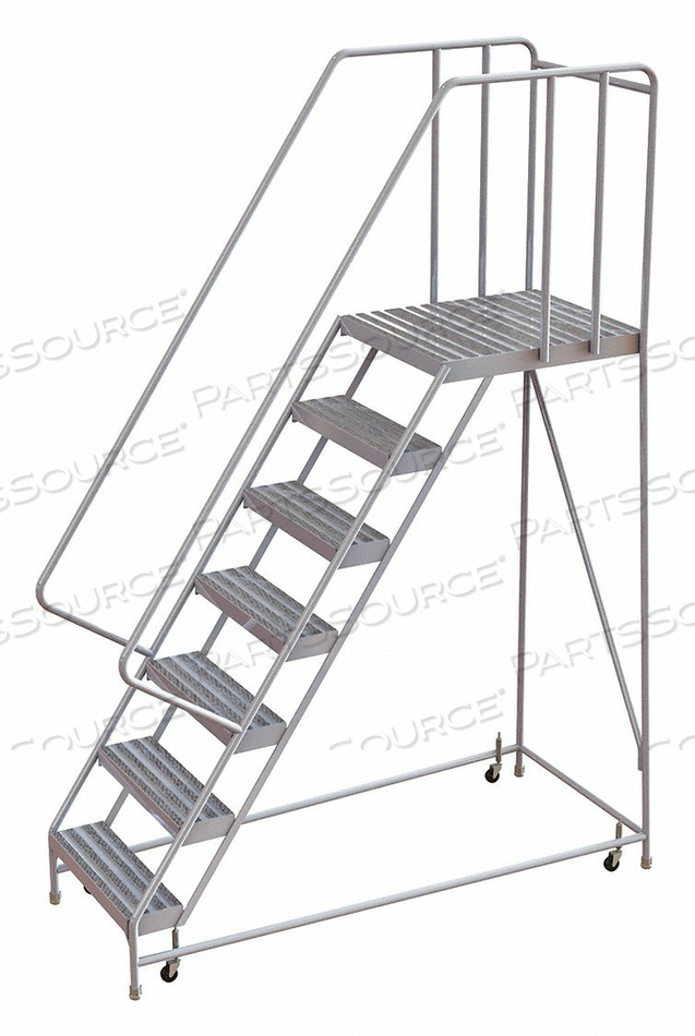ROLLING LADDER 7 STEP ALUMINUM RIBBED by Tri-Arc
